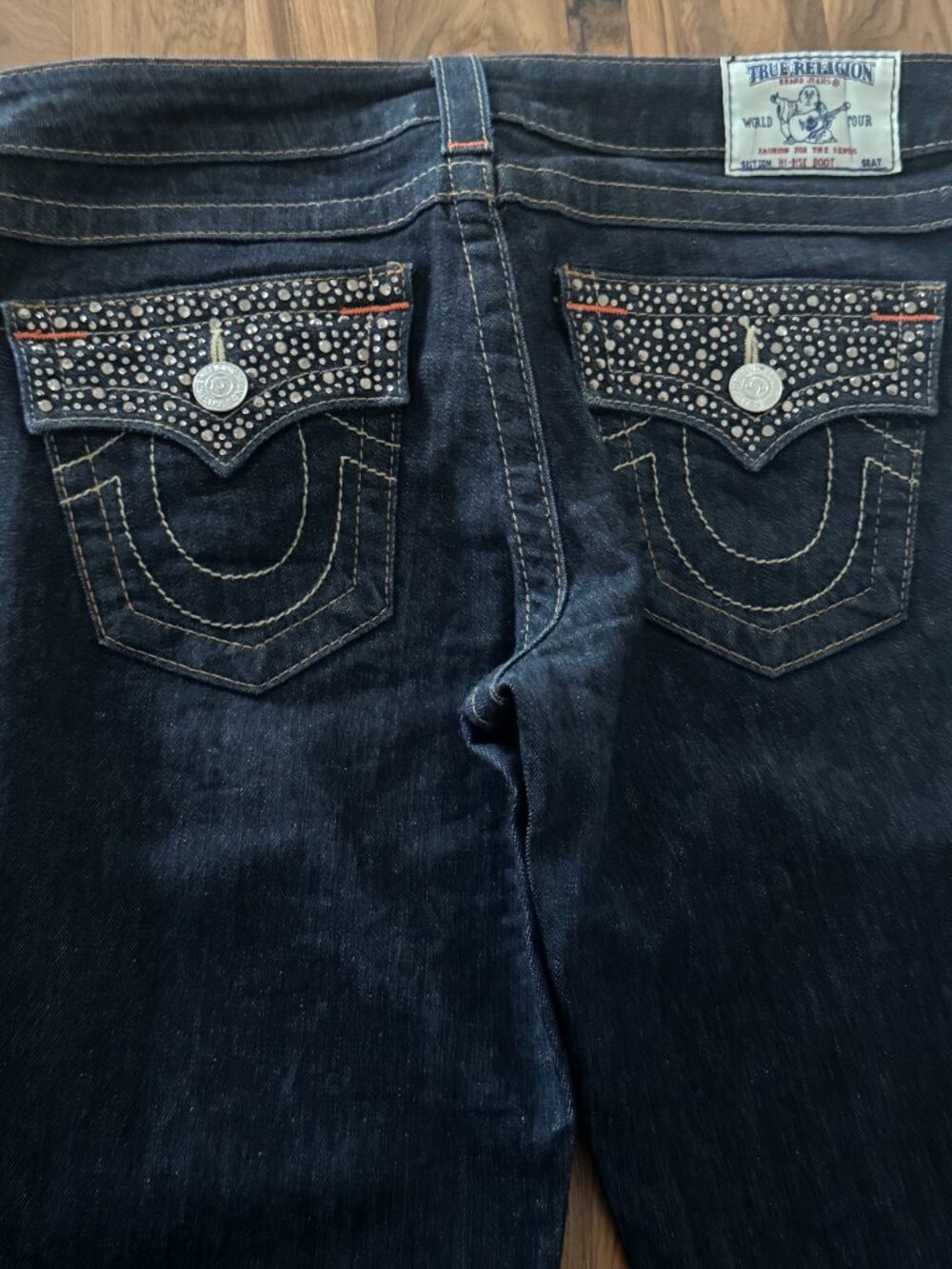 Vintage True Religion Dark Blue Hi-Rise Boot Cut Jeans